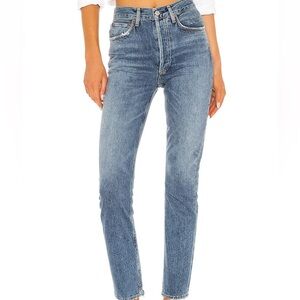 AGOLDE Riley High Rise Straight Crop Jeans